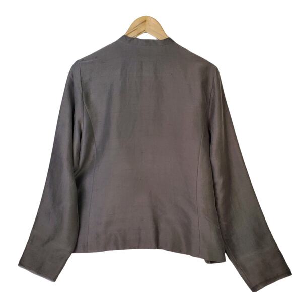 Eileen Fisher SZ M 100% Silk Brown Jacket/Blazer - Picture 4 of 5
